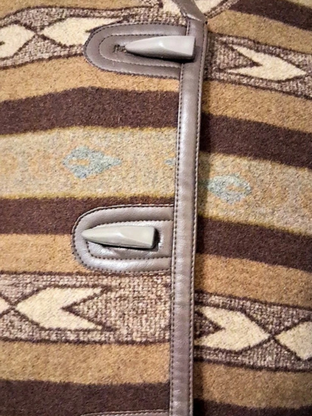 Wool Aztec Print Toggle-Front Coat - Picture 2 of 2